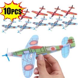 Aircraft Modle 1/10Pcs 3D DIY manual throwing glider aircraft foam aircraft party supplies childrens gift toy game 12cm flying aircraft S24520