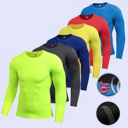 Men Compression Running T-Shirt Fitness Tight Long Sleeve Sport T-shirt Training Jogging Shirts Gym Sportswear Quick Dry Clothes 240520