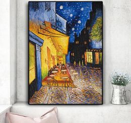 Famous Van Gogh Cafe Terrace At Night Oil Painting Wall Art Pictures Painting Wall Art for Living Room Home Decor No Frame9044711