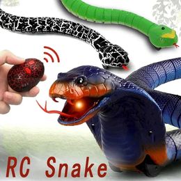 Fun Rc Snake Robots Toys for Kids Boys Children Girl Remote Control Animals Prank Cat Pets Simulation Rattlesnake Electric Cobra 240508