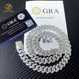 Sterling Necklace Men Sier Link Chain Pass Diamond Tester GRA VVS Women Moissanite Cuban Bracelet