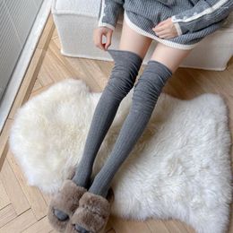 Women Socks Cotton Over Knee Stockings Thermal The Thigh Tights Tall Warm High Winter