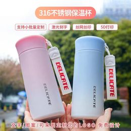 Water Bottles High Aesthetic 316 Stainless Steel Mini Insulated Cup Student Small Capacity Outdoor Portable Pocket