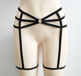 1Pcs Sexy Belt Women Elastic Cage Body Hollow Leg Garter Belt Suspender Strap Underwear Leg Strap Leg Garter Belt8451254