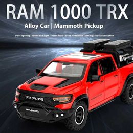 Diecast Model Cars 1 32 Dodge RAM MAMMOTH Pickup Off Road Vehicle Miniature Diecast Metal Model Car Toy Pull Back Sound Light Collectibles Gifts Y24052033WY