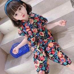 Clothing Sets Baby Jumpsuit Summer 2024 Thin And Fashionable Girls Childrens Sweet Cute Clothes