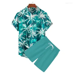 Men's Casual Shirts 3D Hawaiian Shirt Men/Women Summer T-Shirts Flame Pattern Button Beach Short Sleeve Oversized Set Top
