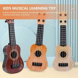 Guitar 2 pieces of mini four stringed qin for children to play music education guitar for young children plastic toys for babies WX