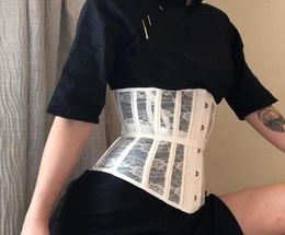 Sexy Corset Steampunk Women Gothic Corset Top Curve Shaper Modeling Strap Transparent Slimming Waist Corsets Belt Lace Bustiers6418488050
