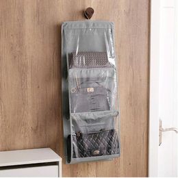 Storage Bags Double-sided 6 Pockets Handbag Hanging Organiser Dust-proof Non-woven Folding Wardrobe Purse Closet Bag