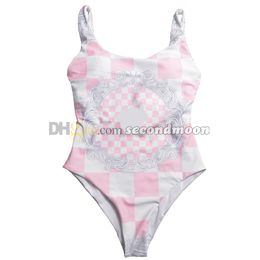 Plaid Print Swimwear Women One Piece Swimsuit Beach Travel Bathing Suit Designer Swimming Wear