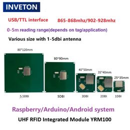 Small 05m Range UHF RFID Reader TTL Serial Port 3dbi Antenna Integrated Module for Embedded Handheld 240516