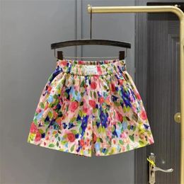 Women's Shorts Floral Pattern Colourful Summer Printing Casual Pleated Multicolor Elastic Waist Oversized Women