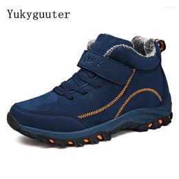 Casual Shoes Man Snow Boots Winter Warm Sport Non-slip Running Outdoor Couple Lightweight Athletic Sneakers Platform Hook & Loop