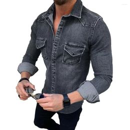 Men's Dress Shirts Male Shirt Holiday Jeans Long Sleeve Mens Pajamas Daily Party Slim Fit Smooth Soft Tops Button Down