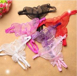 Butterfly Sexy Crotchless Lace Micro Women Open Thongs g Strings Transparent Ladies Panties Sexy Underwear Femme Ouvert7672935
