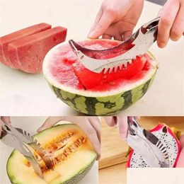 Fruit & Vegetable Tools Ups 304 Stainless Steel Watermelon Artefact Slicing Knife Corer And Tool Kitchen Accessories Gadgets Drop Deli Dhkqd