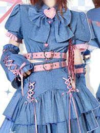 Work Dresses Japanese Kawaii Gothic Y2k Skirt Suit Women Dark Academia Lolita 2 Piece Set Female Korean Bow Tops Party Mini 2024