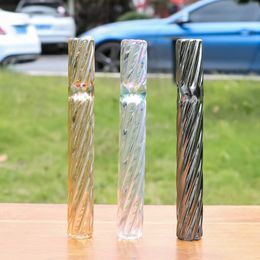 Hot seller Spiral Glass Philtre Tip Round Mouthpiece Colourful Pyrex Thick Glass Pipes Cigarette Dry Herb Tobacco Rolling Paper Holder Tube Pipe Smoking Accessories