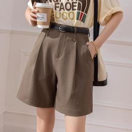 Women's Shorts Fashion Drape Suit For Women Sping Summer Casual High Waist Straigh Short Pants Office Ladies Loose With Belt