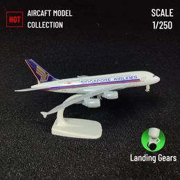 Scale 1 250 Metal Aircraft Model Replica Singapore Airlines A380 Airplane Aviation Miniature Art Decor Collection Kid Boy Toy 240520