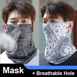 Bandanas Men Punk Sunscreen Mask Summer Breathable Hole Half Face Scarf UV Protection Sport Cycling Hiking Neck Gaiter Bandana