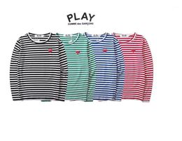 Men039s Hoodies Sweatshirts Spring Autumn P LAY Men Women Striped Love Embroidery Cotton Round Neck Longsleeved CDG2636068