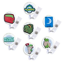 Laminating Supplies Money Cartoon Badge Reel Retractable Nurse Id Card Clip For Holders Cute Holder With Alligator Holiday Gifts Work Ot0Wj