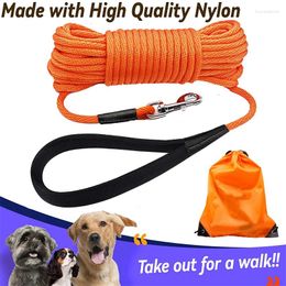 Dog Collars Pet Leashes 15/30/50 FT Long Nylon Tracking Rope Outdoor Recall Agility Training Dogs Lead Leash For Medium Large