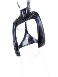 New Bdsm Sex Products Sex Toys Bondage Black Sofe Leather Adjustable Bolero Straitjacket Shackle dress4944626