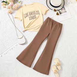 Clothing Sets Cute And Creative Letter Print 2-piece Summer Breathable Comfortable Short Sleeved Top Pants Set