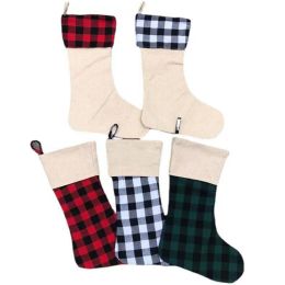 Sublimation Buffalo Plaid Christmas Stocking 12 Styles Blank Xmas Candy Socks Gift Bag Santa Stockings Christmas Tree Oranment s5.2
