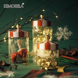 Sealed Storage Jar Glass Transparent Coffee Bean Grain Container Set Christmas Moistureproof Carousel Foods Bottle 240520