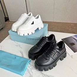 Man Designer Loafer Brushed Leather Loafers Platform Dress Shoes Black Chunky Bottom Moccasins Classic Thick Sole Oxfords Sneaker 5.17 01