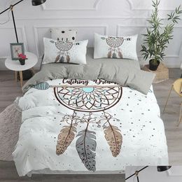 Bedding Sets Dream Catcher Set Elegant Bohemian Duvet Er Queen 240X220 Ethnic Quilt Single Double King Comforter Bed 240127 Drop Del Dhddt