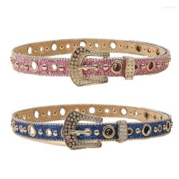 Belts Shinning Full Sequins Waist With Adjust Pin Buckle For Rock Fan Belt Teens Female Jeans Skirt Decors