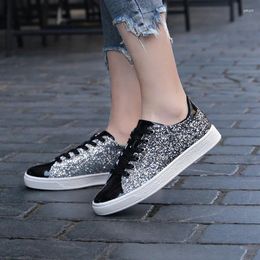 Casual Shoes Comemore Lace Up Outdoor Sport Women Vulcanize Zapatos Mujer Sneakers Bling Luxury Shoe Glitter Female Breathable