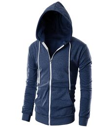 Solid Sweatshirt Mens Casual Slim Fit Long Sleeve Zipper Hoodie with Pocket Outwear Blouse Sudadera Hombre Hip Hop Hoodie8442502