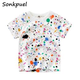 Kleidung Sets Childrens Boy T-Shirt Sommer Baby Girl Top 2-8y Childrens Boy Kurzarm T-Shirt Set Childrens Baumwoll-Cartoon T-Shirt J240518