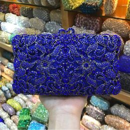 Drawstring XIYUAN Crystal Clutch Purse Blue Evening Bags Clutches Women Prom Gold And Silver Ladies Fashion Rhinestone Handbags