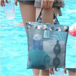 Diaper Bags Maternity Bag Mesh Net Organiser Case Storage Pouch Women Zipper Travel Swim Underwear Clothes Packing Drop Delivery Bab Dhaol