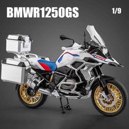 Diecast Model Cars 1 9 BMW R1250GS S1000RR ADV Alloy Die Cast Motorcycle Model Toy Vehicle Collection Sound and Light Off Road Autocycle Toys Car Y240520S8AH
