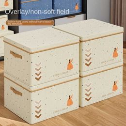 Boxes Storage# Large capacity folding storage box with lid storage box organizer wardrobe organizer clothing blanket toy Sundries organizer Y240520U7E0