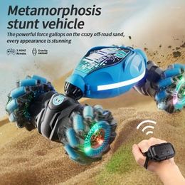 Party Favour 4WD Gesture Sensor Toy Car Double-Side Rotation Off-Road Vehicle 360° Flip With Light And Music Birthday Hand RC