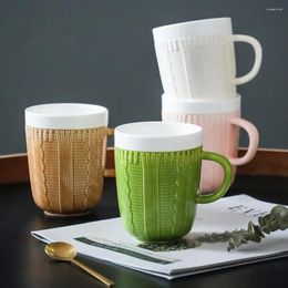 Mugs Relief Wool Mug Office Ceramic Cup Cute Home Creative Coffee Milk Men And Women Lovers Water