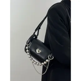 Drawstring Luxury Design Elegant Chic Chain Handbags Office Lady Y2k Aesthetic Fairy Shoulder Bags Fashion Women All Match Underarm Bag