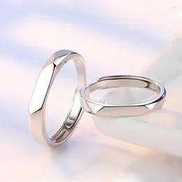 Cluster Rings Minimalist Couples Silver Color Irregular Plane Simple Statement Custom Wedding Engagement Fashion Jewelry For Woman Man