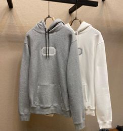 Fleece Hoodies Pullover Sweatshirts Grey Embroidered Long Sleeve Sporty Jumper Men Size SXL3824884