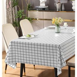Table Cloth 2024 PVC Tablecloth Wash Free Oil Resistant Waterproof Rectangular Chequered Coffee