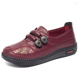 Casual Shoes Women Flat Platform Autumn Waterproof Leather Surface Wear-resistant Pedal